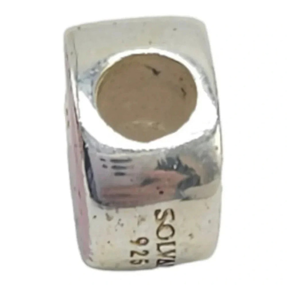 Solvar Sterling Silver Red Enamel Initial U Slide Charm Kids New Old Stock - Picture 4 of 4